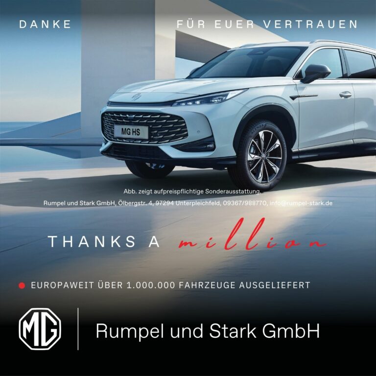 Danke für eine Million verkaufte Fahrzeuge.